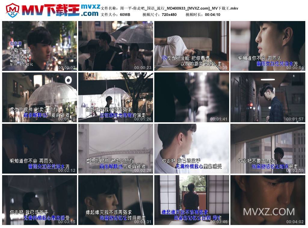 周一平-你走吧_国语_流行_MD400933
